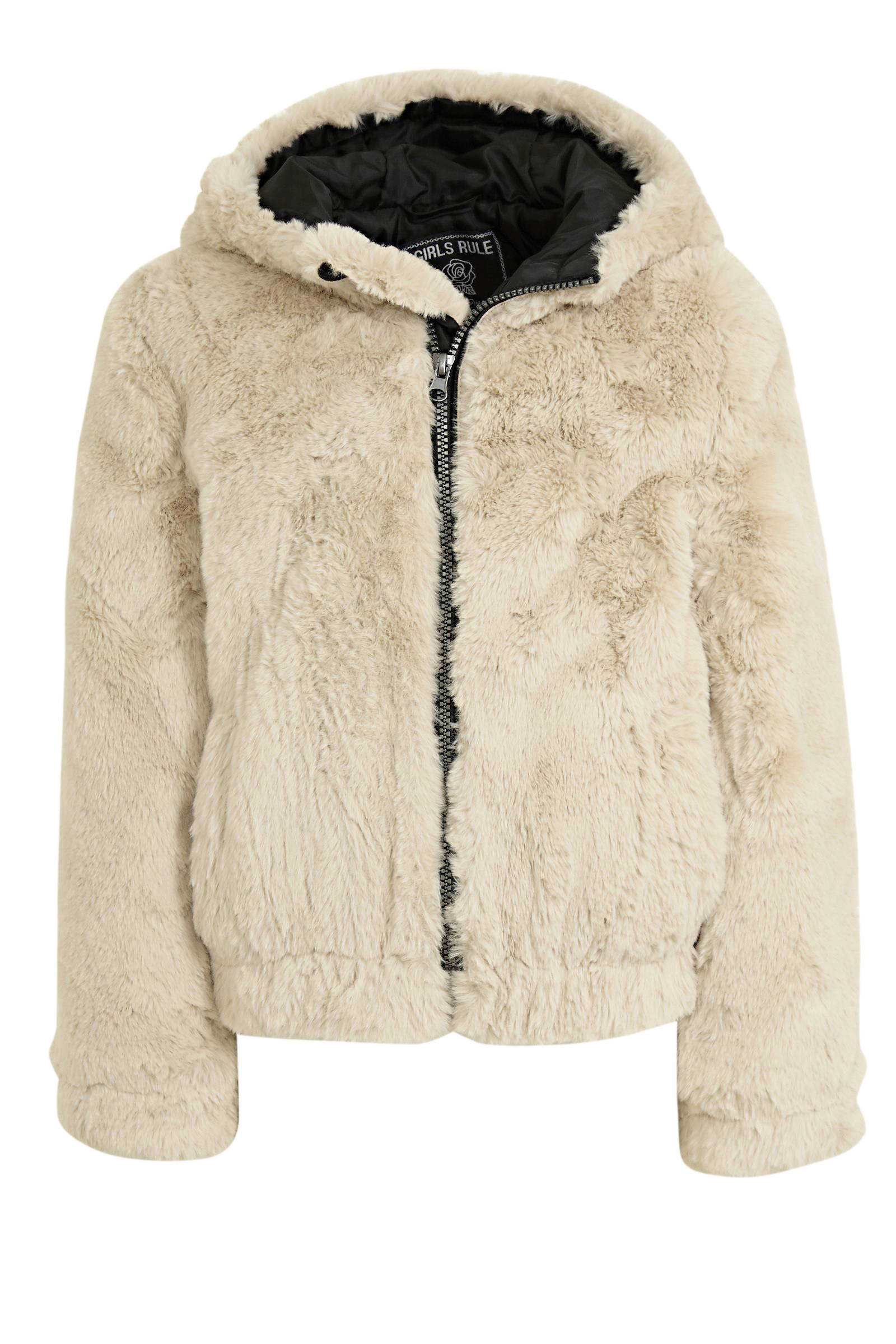 C&A Here & There imitatiebont winterjas beige | wehkamp C&A Here & There winterjas zwart | wehkamp