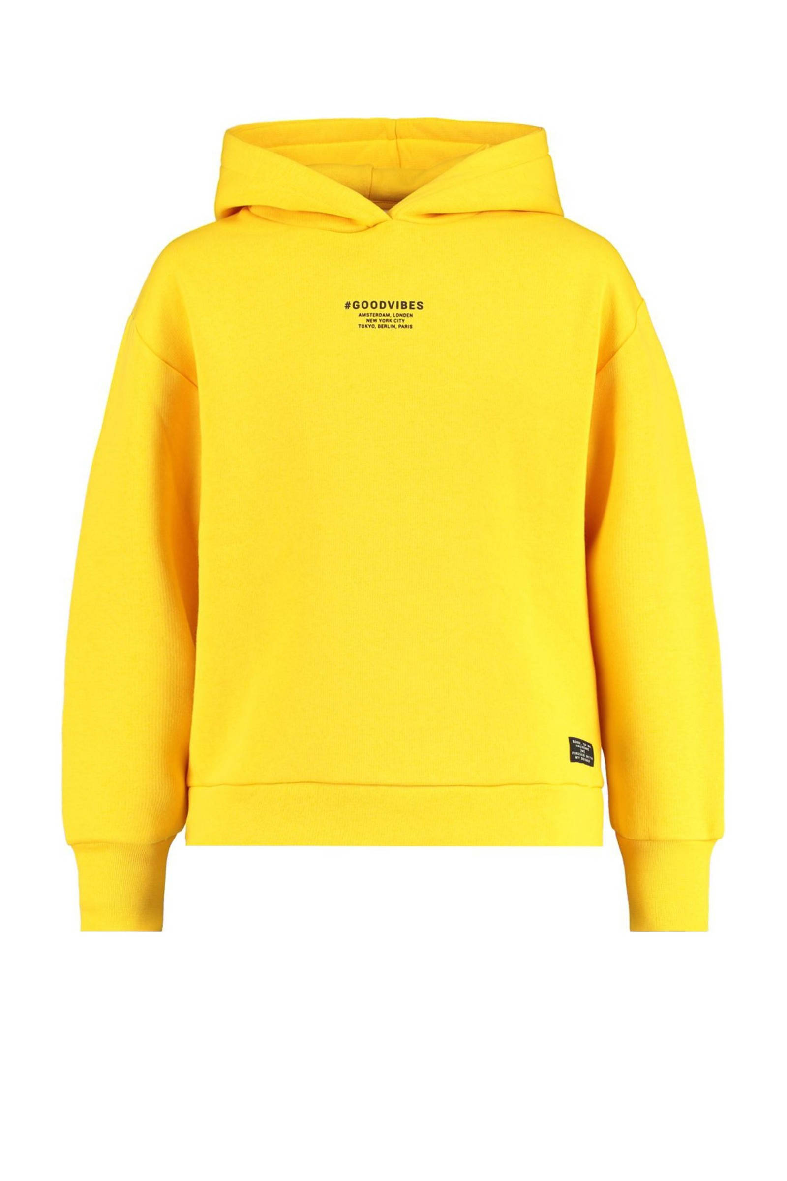 CoolCat Junior hoodie Saron met logo geel | wehkamp CoolCat hoodie okergeel | wehkamp