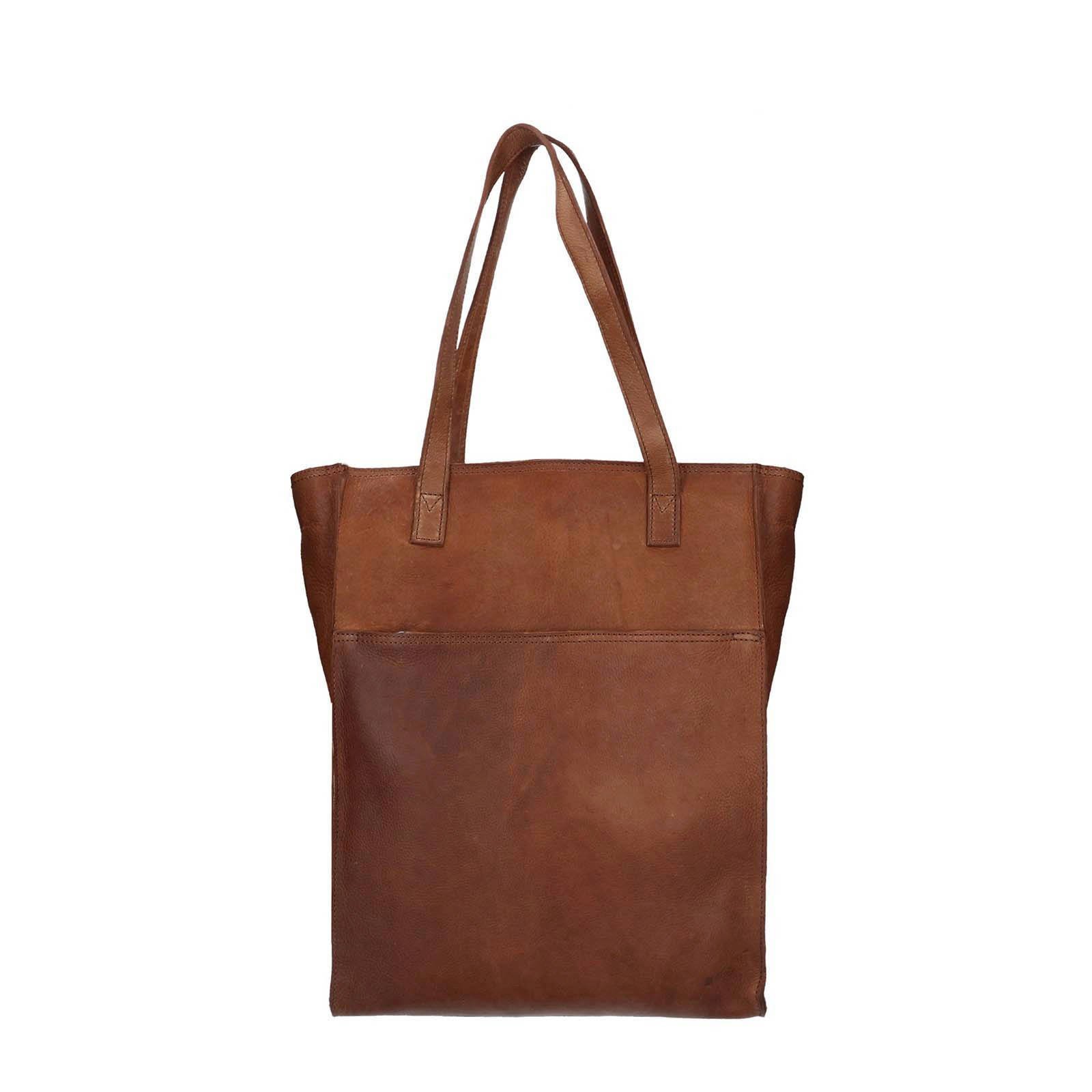 Leren 2025 shopper cognac