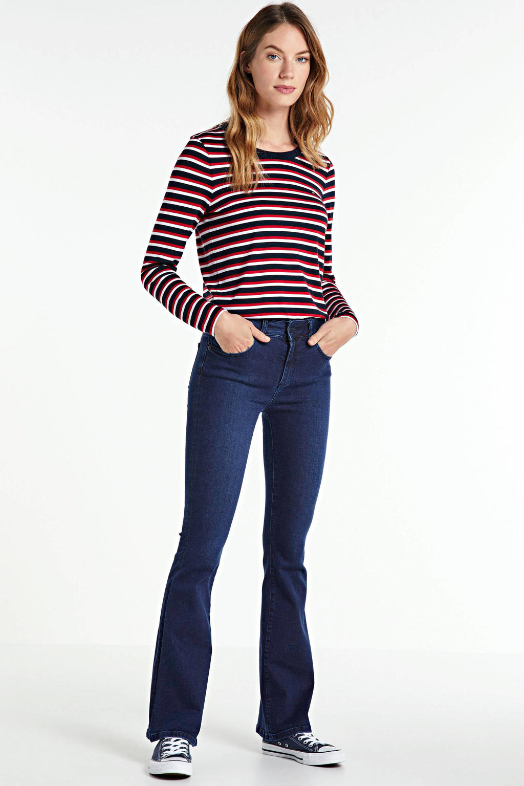 Lois high waist flared jeans Raval-16 navy blue