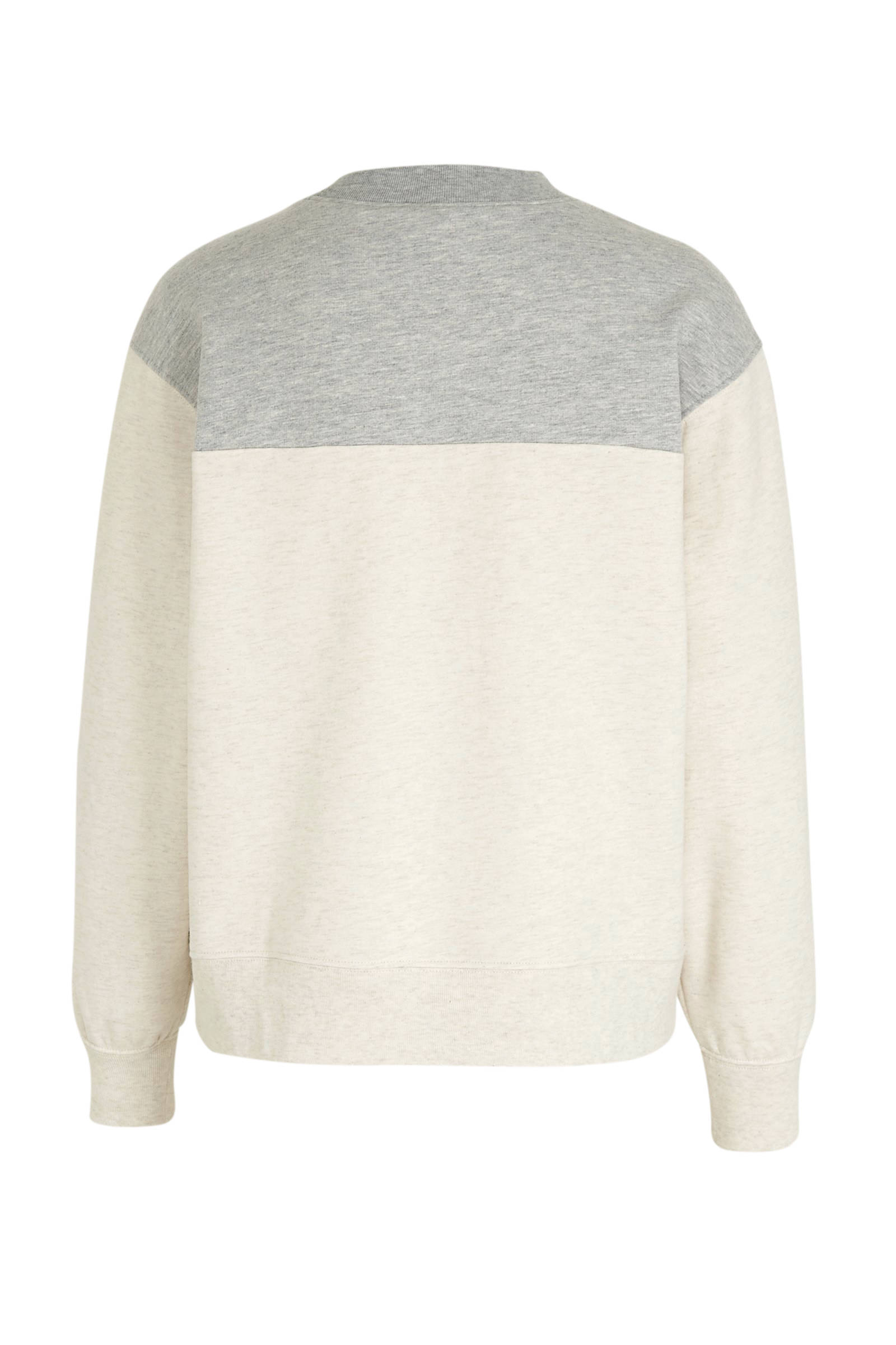 GAP sweater V intl Logo po met printopdruk oatmeal heather GAP sweater met printopdruk wit | wehkamp