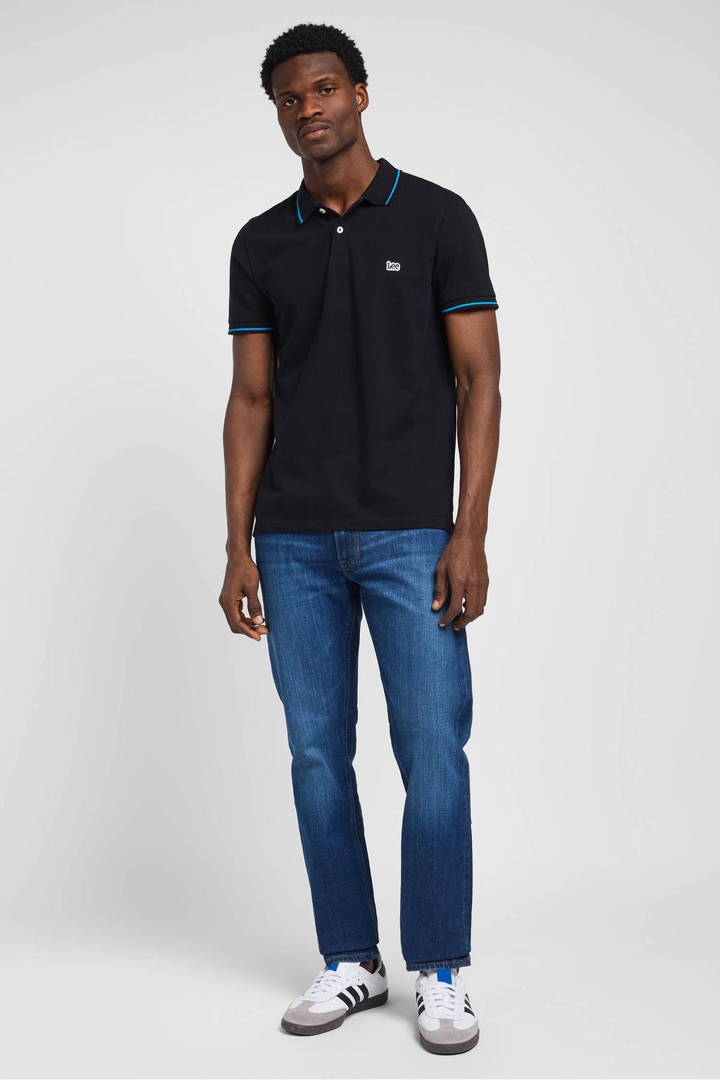 Lee regular fit polo zwart