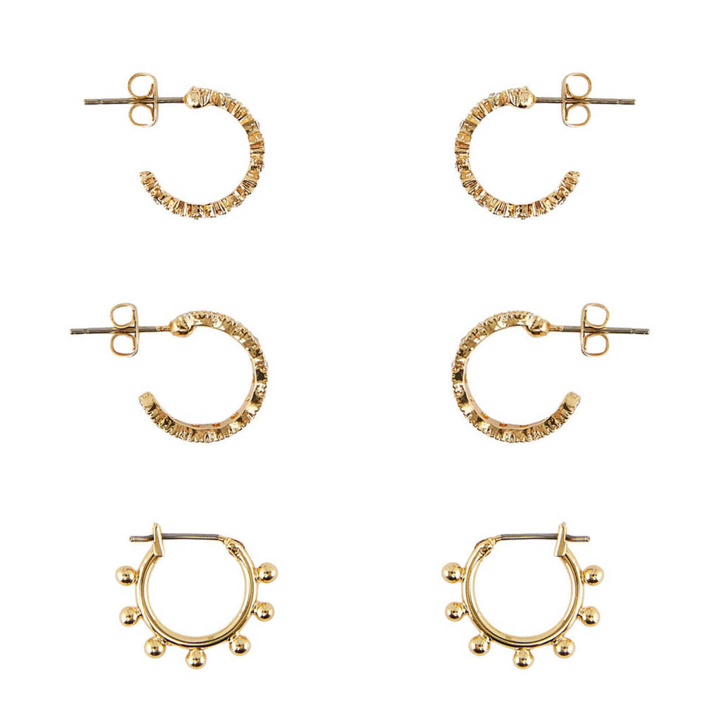 PIECES oorbellen PCKINO (set van 3) goudkleur, Goud