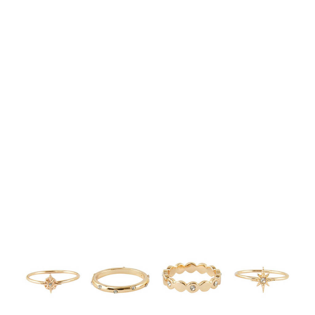 PIECES ringen PCCILLA goud (set van 4), Goud