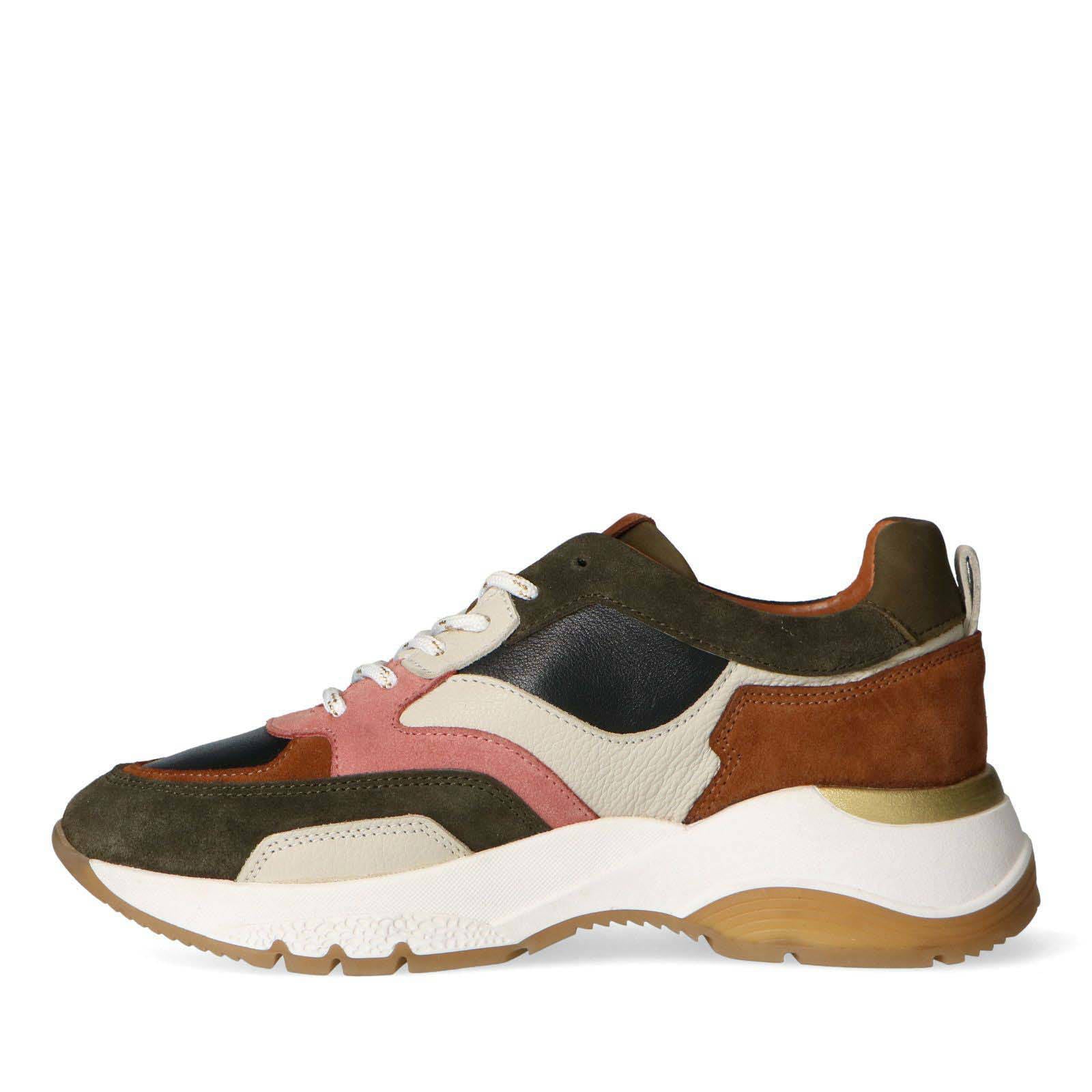 Manfield suède dad sneakers groen/multi | wehkamp