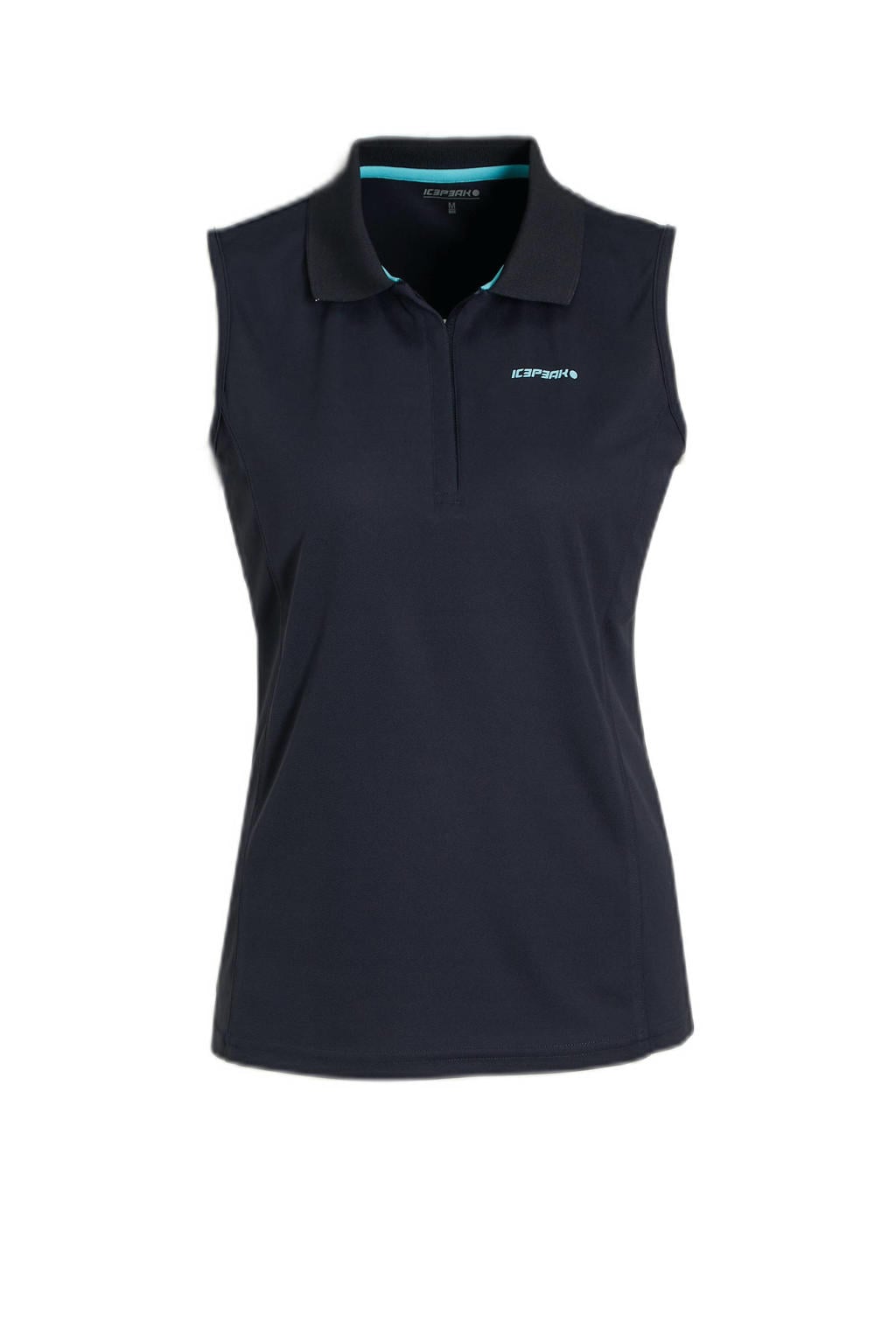 Donkerblauwe dames Icepeak polo Bazine met effen en halve rits