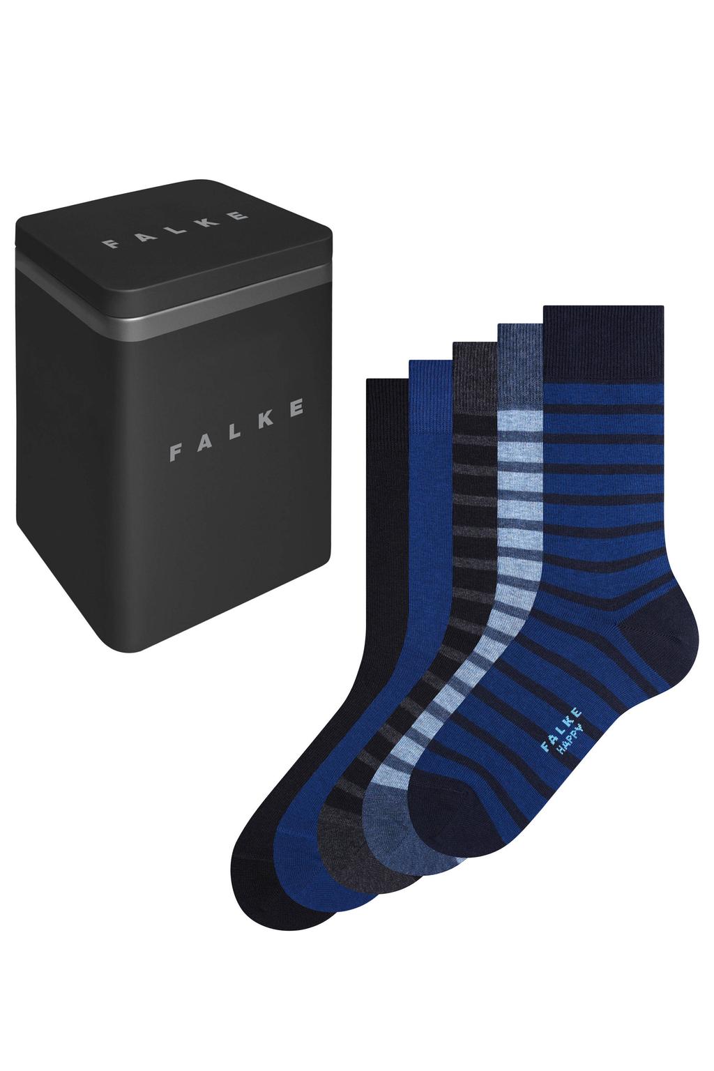 FALKE giftbox Happy sokken - donkerblauw (set van 5)