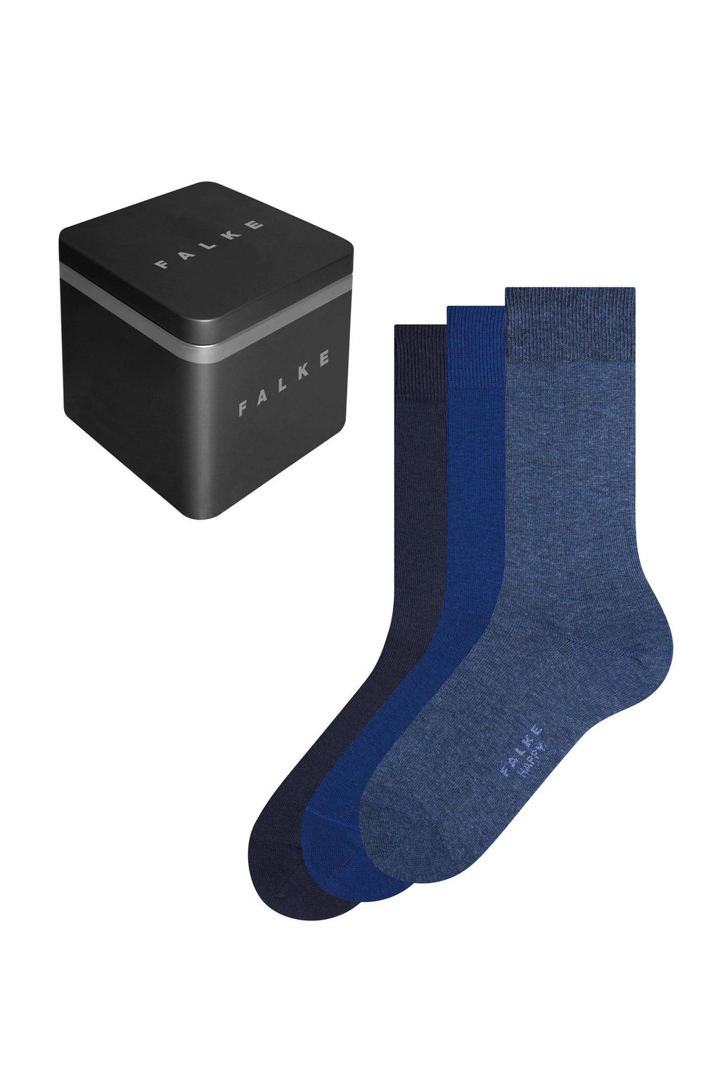 FALKE giftbox Happy sokken - blauw (set van 3)
