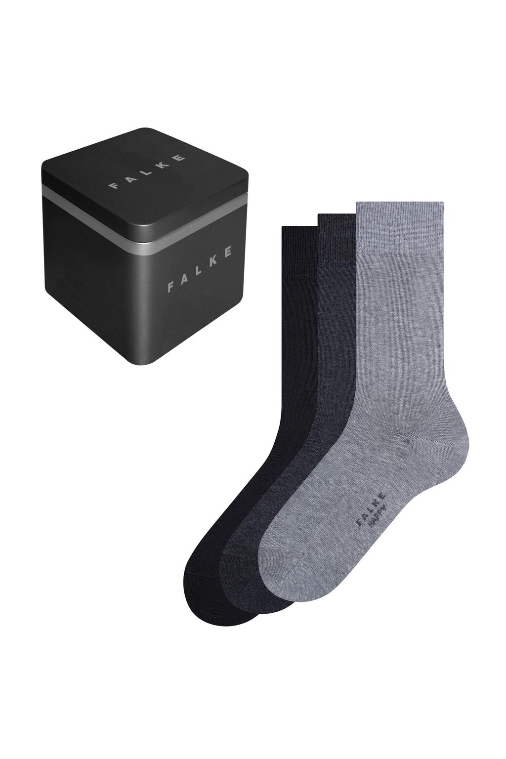 FALKE giftbox Happy sokken - grijs/zwart (set van 3)