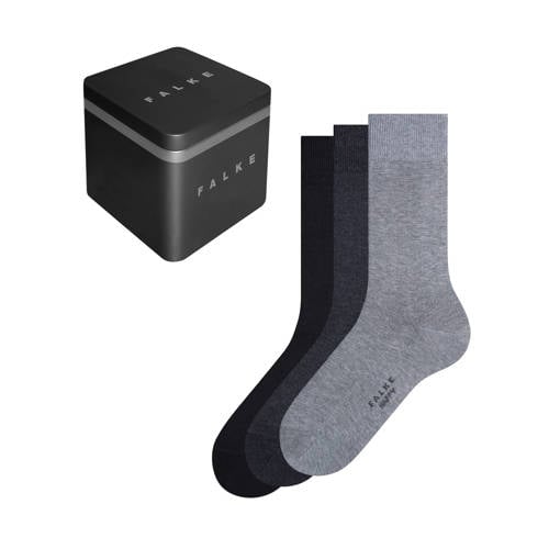 FALKE giftbox Happy sokken - set van 3 grijs/zwart afbeelding