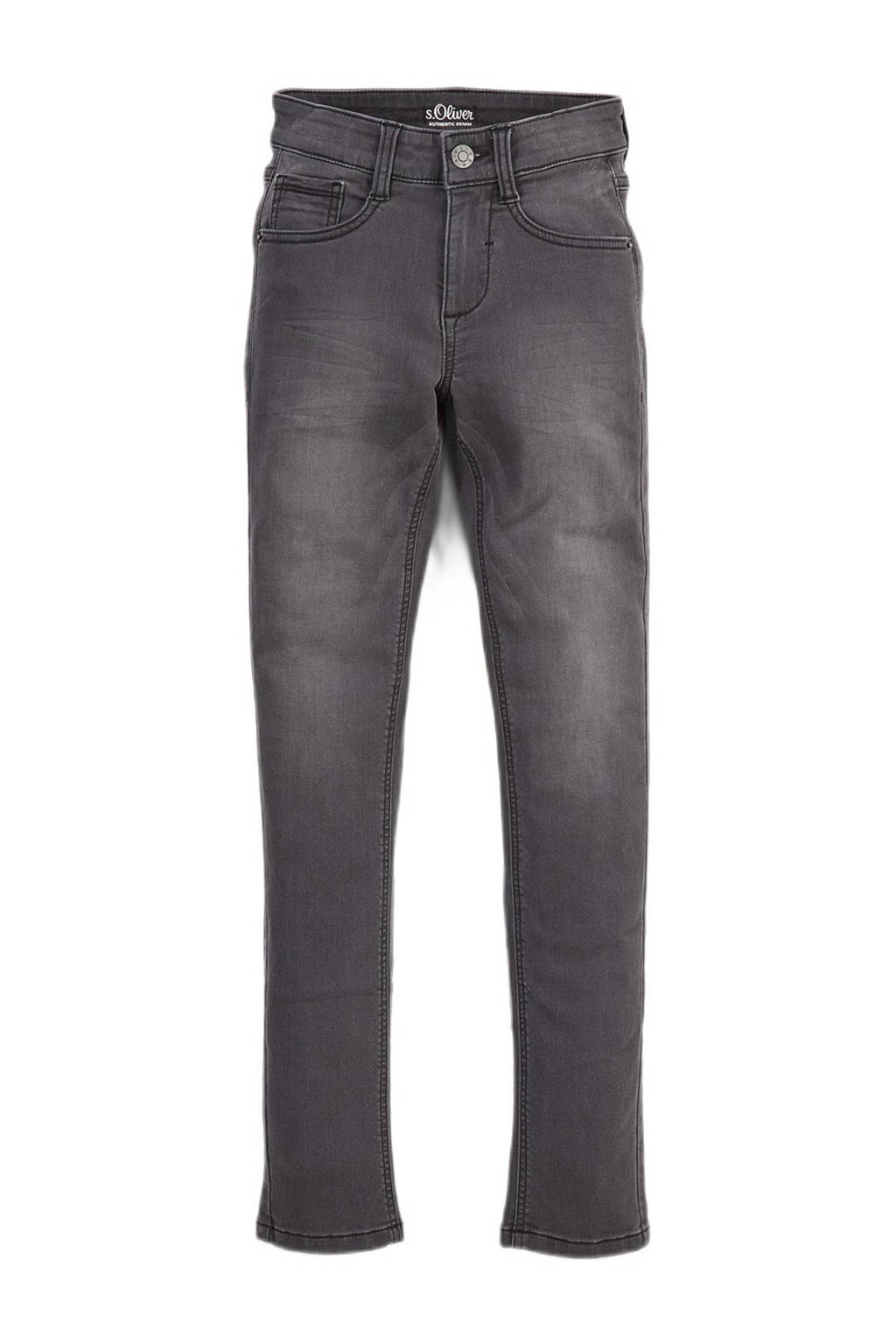 s.Oliver slim fit jeans grijs stonewashed, Grijs stonewashed
