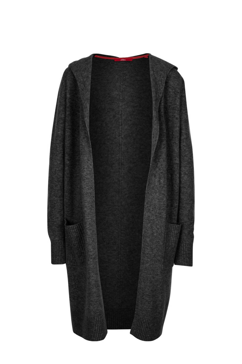 s.Oliver vest met wol antraciet, Antraciet