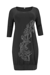 Yoek jurk met strass steentjes zwart/zilver