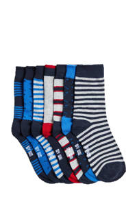 WE Fashion sokken - set van 7 blauw/grijs