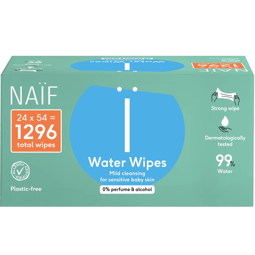 NAÏF 24 stuks - plasticvrije water billendoekjes
