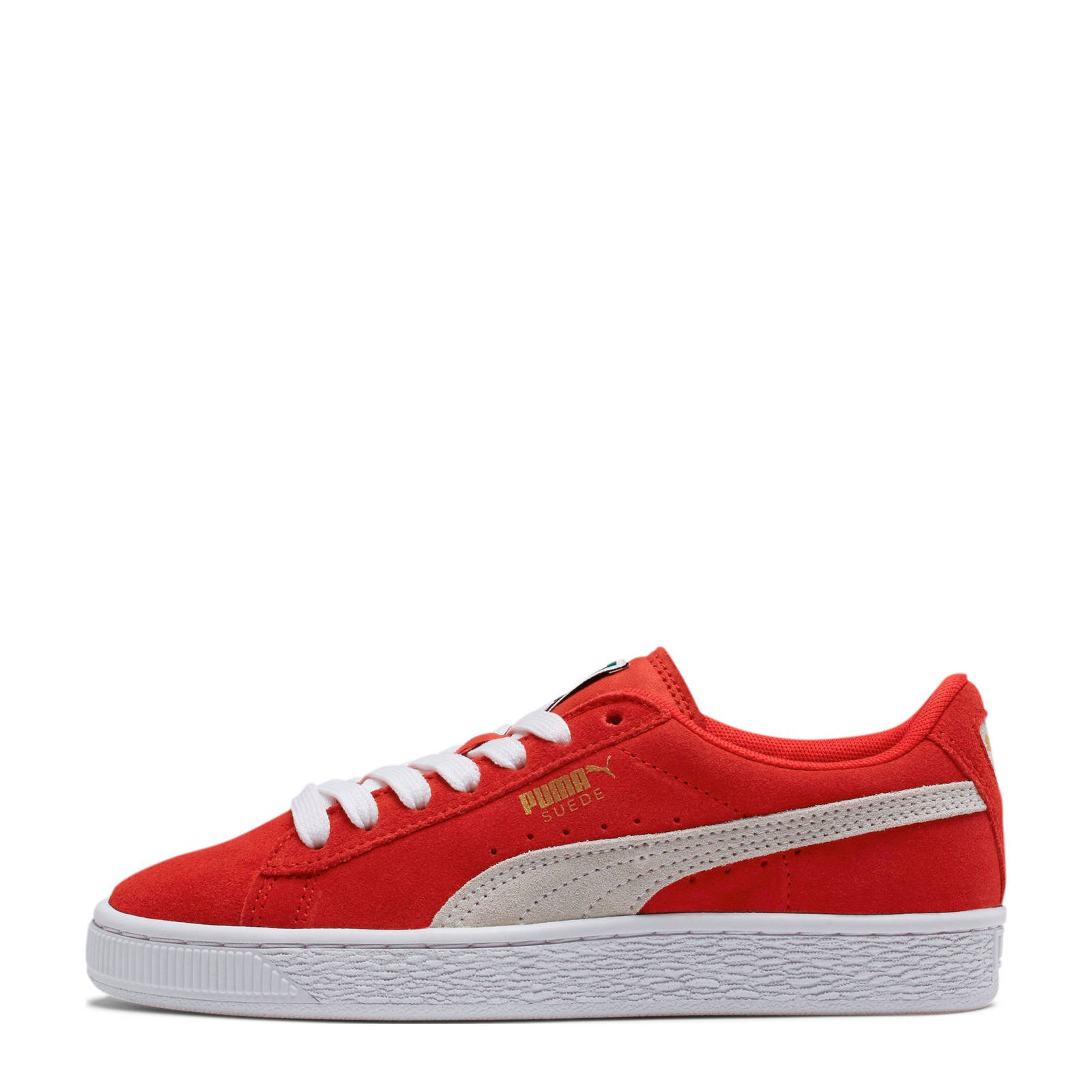 Puma Smash V2 Suede Jr sneakers rood/wit | wehkamp