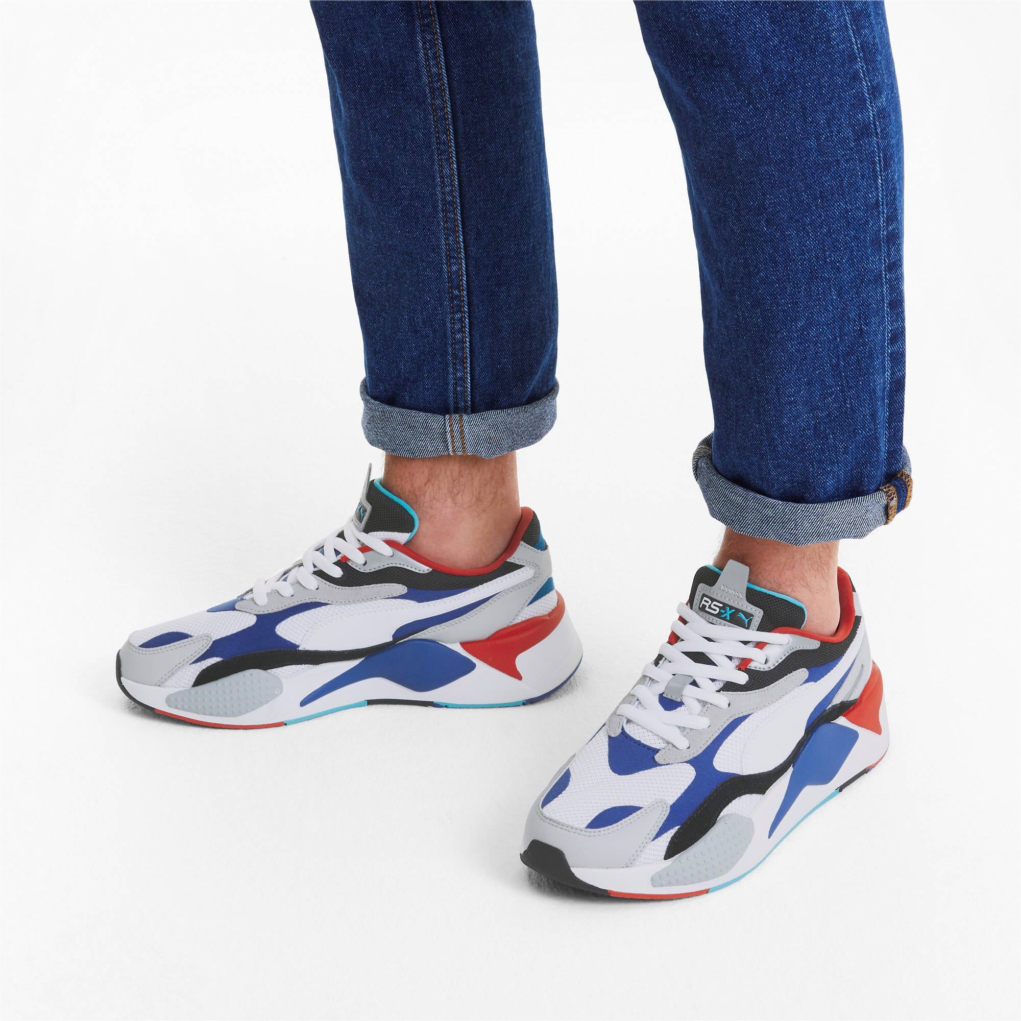 Puma RS-X³ Puzzle sneakers wit/blauw/rood | wehkamp