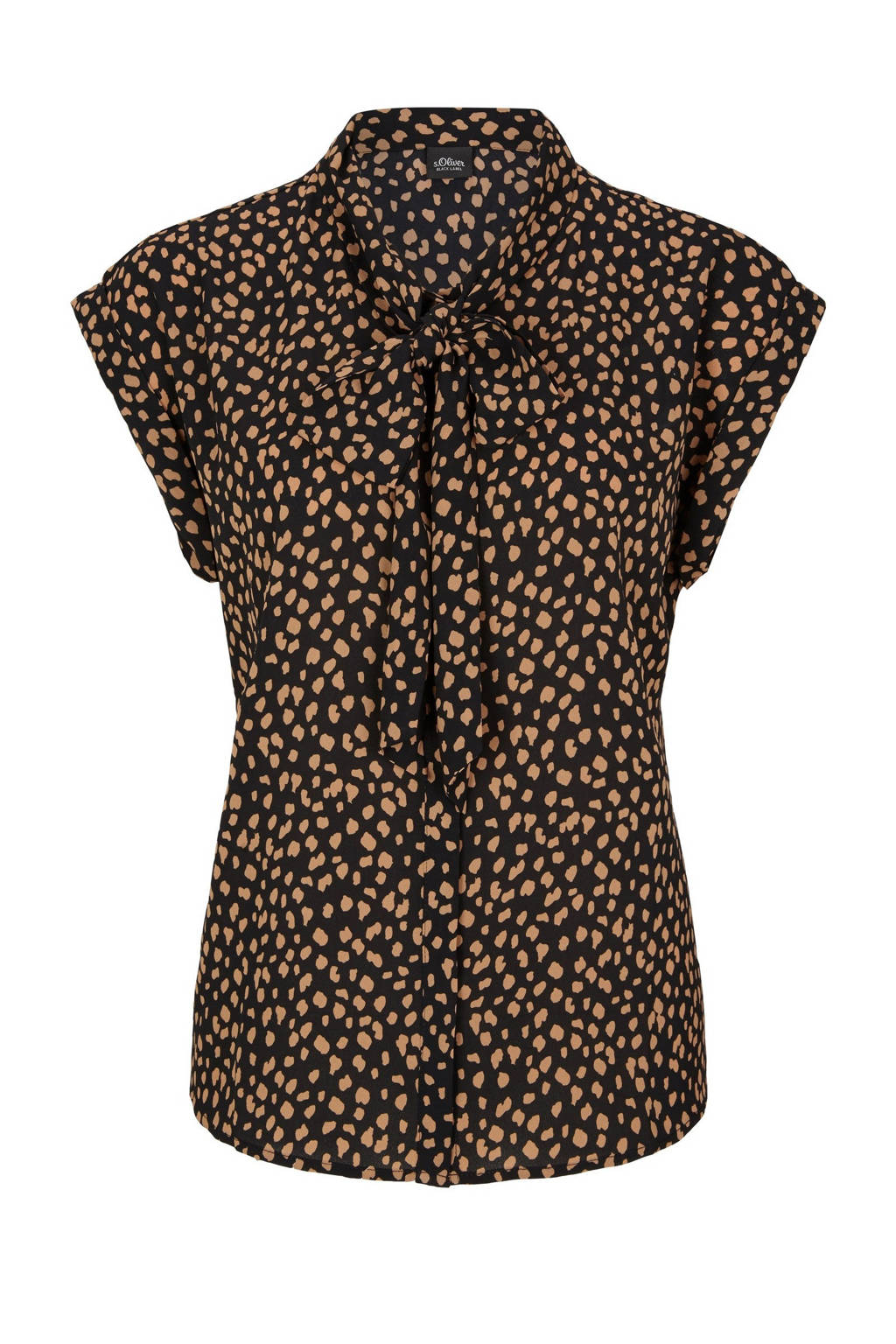 s.Oliver BLACK LABEL top met all over print zwart/oranje, Zwart/oranje