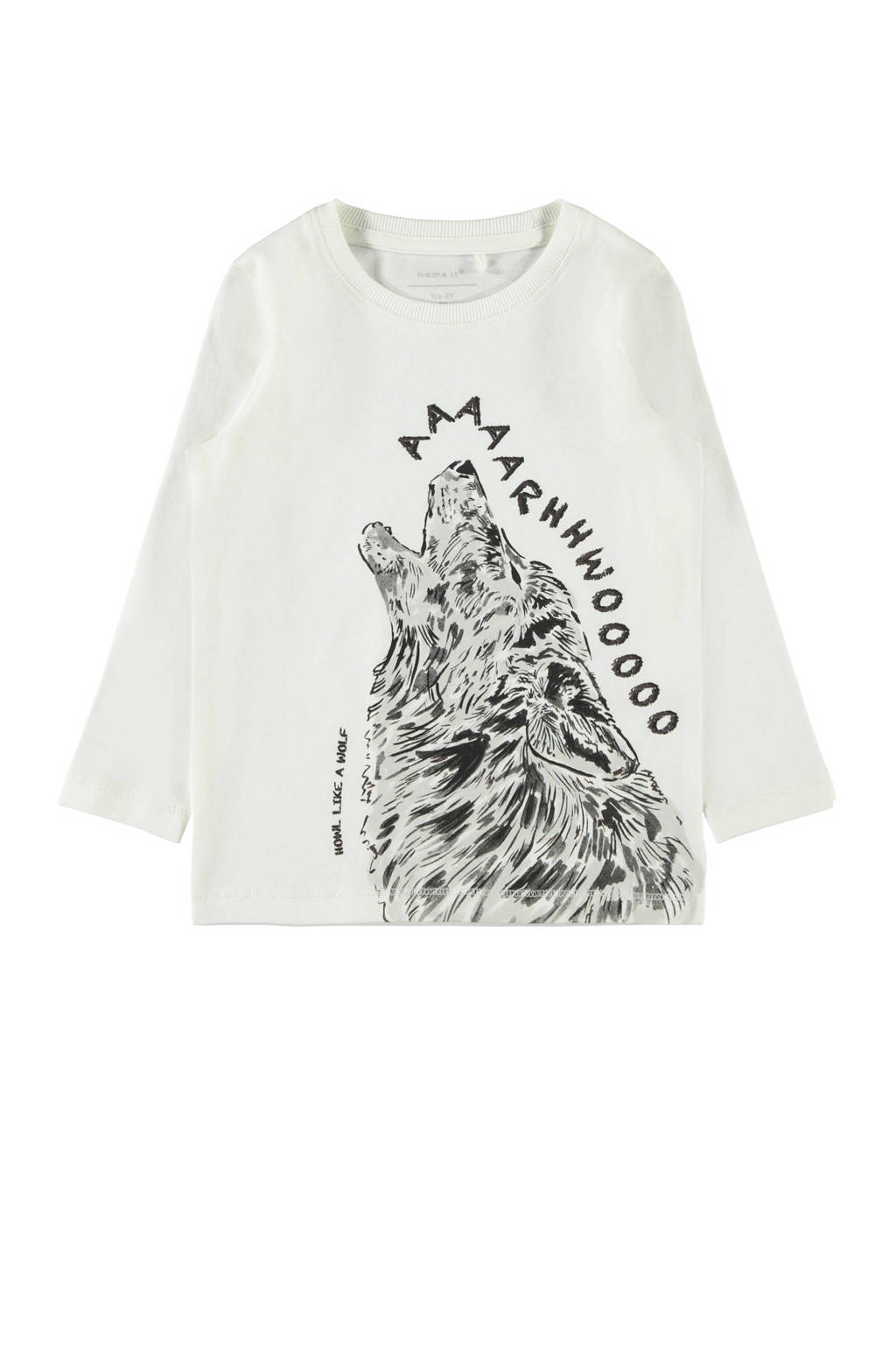NAME IT MINI longsleeve Olso met biologisch katoen wit, Wit