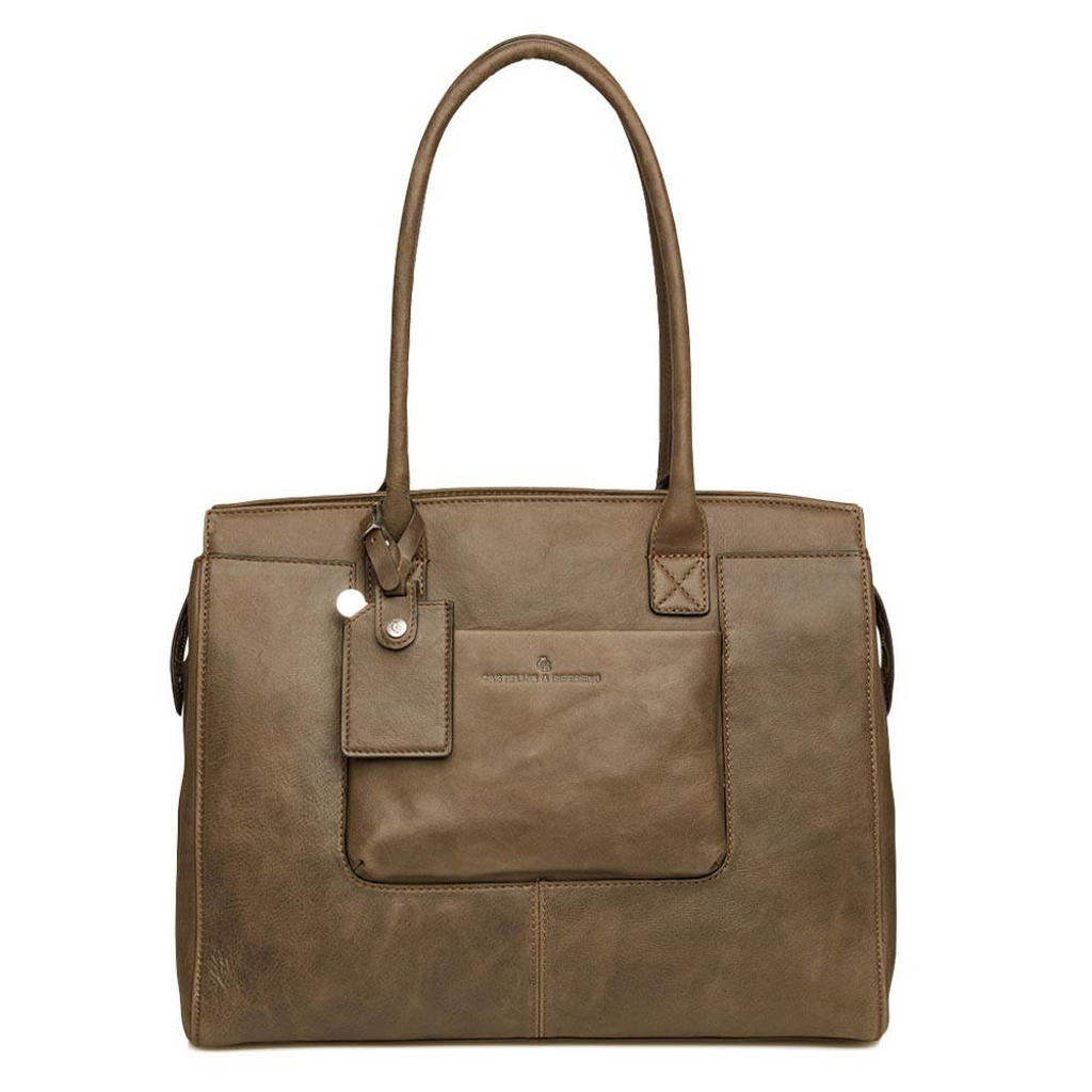 Castelijn & Beerens 15.6 inch leren laptoptas Carisma groen