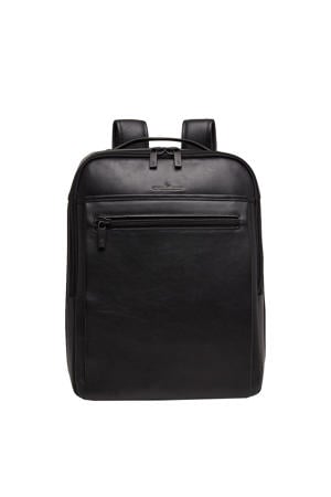 15,6 inch leren business rugzak Nappa x Victor zwart