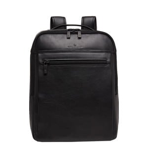 15,6 inch leren business rugzak Nappa x Victor zwart