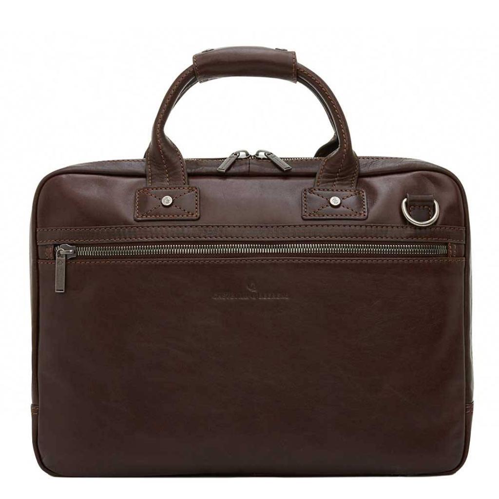 Castelijn & Beerens 15.6 inch leren laptoptas Firenze donkerbruin