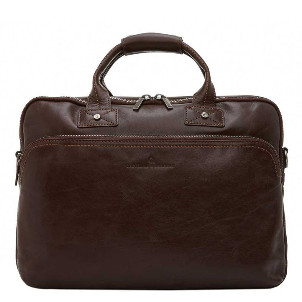 Castelijn & Beerens 15.6 inch leren laptoptas Firenze donkerbruin