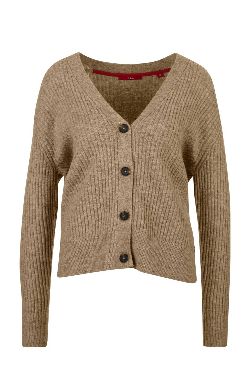 s.Oliver gebreid vest met wol beige, Beige