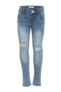 NAME IT KIDS slim fit jeans NKFPOLLY met pailletten blauw