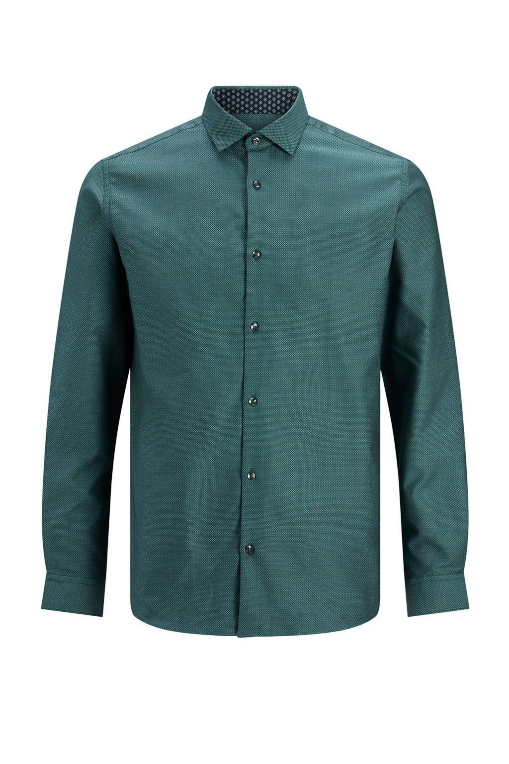 JACK & JONES PREMIUM gemêleerd slim fit overhemd groen, Groen