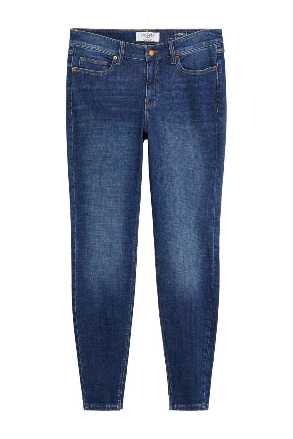 Violeta by Mango low waist super skinny jeans blauw, Blauw