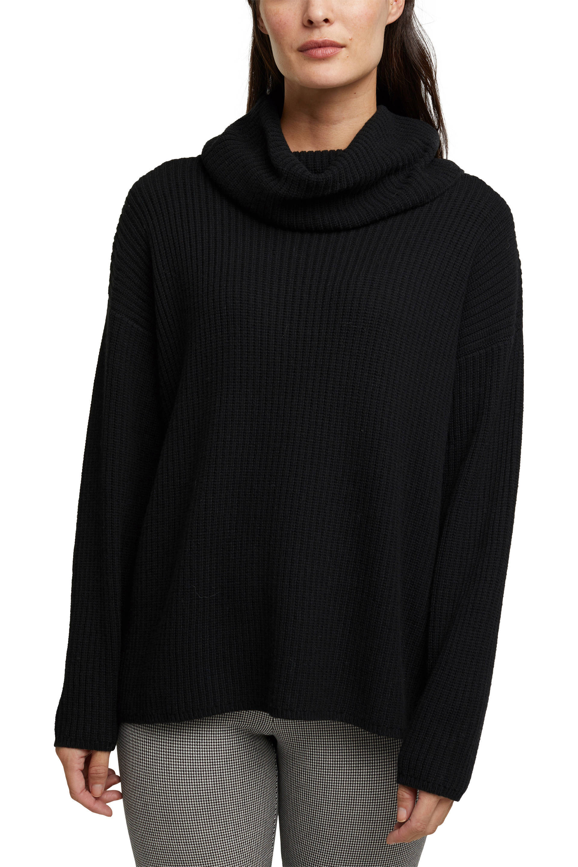 ESPRIT Women Casual trui met rolkraag en kasjmier zwart ESPRIT Women Casual trui met rolkraag en kasjmier zwart