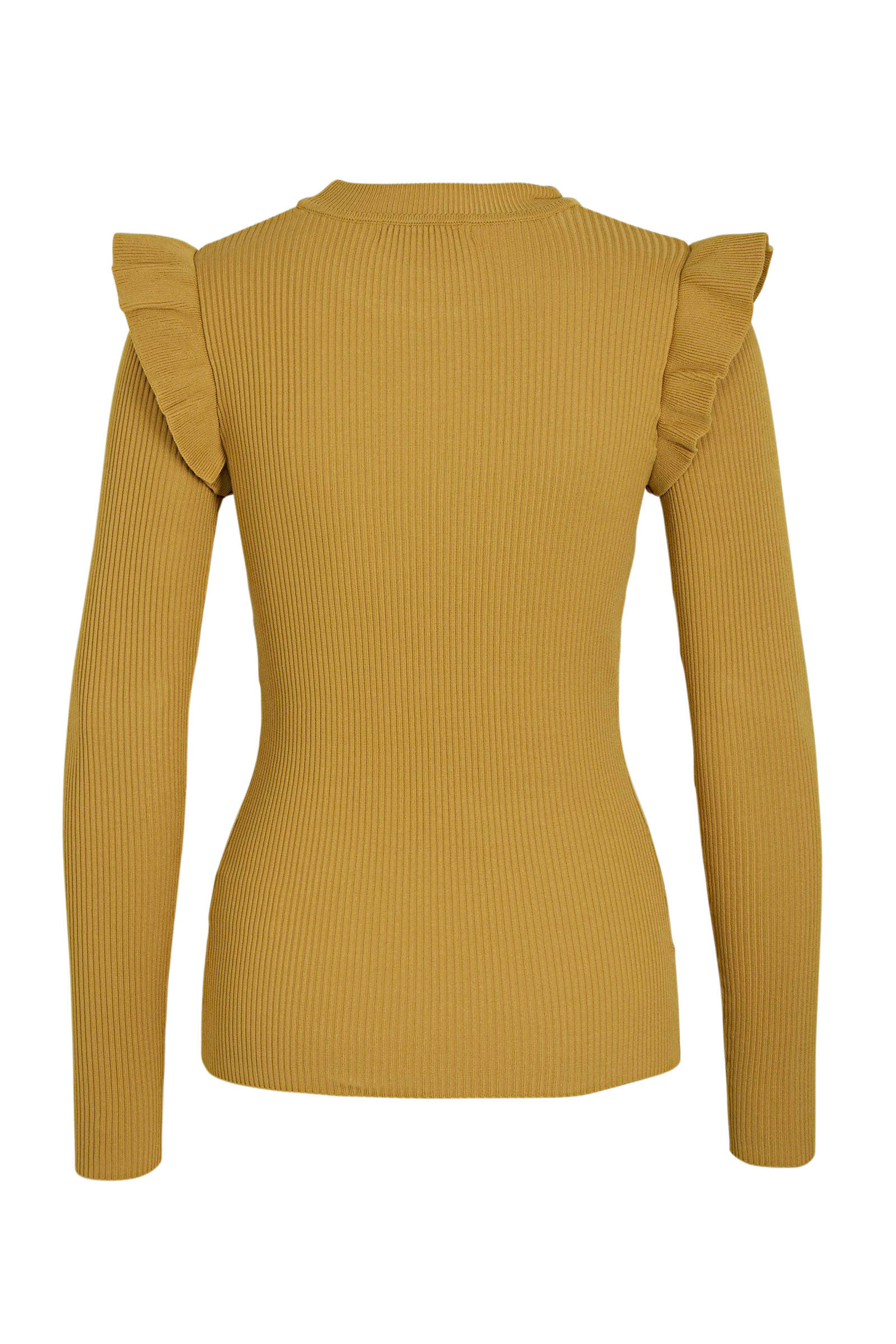 NA KD ribgebreide trui met ruches mosterdgeel | wehkamp Gebreide trui met volants Mosterdgeel DAMES | H&M NL