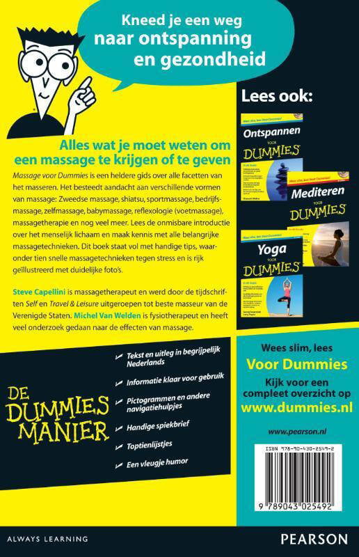 Steve Capellini En Michel Van Welden Voor Dummies: Massage Voor Dummies ...