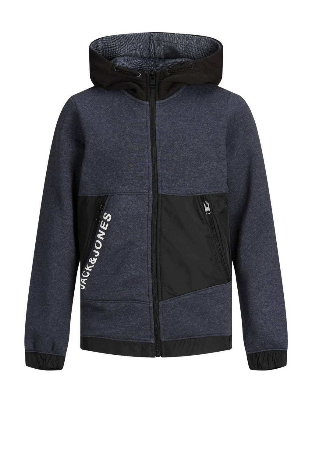 JACK & JONES JUNIOR vest Archur donkerblauw/zwart/wit, Donkerblauw/zwart/wit