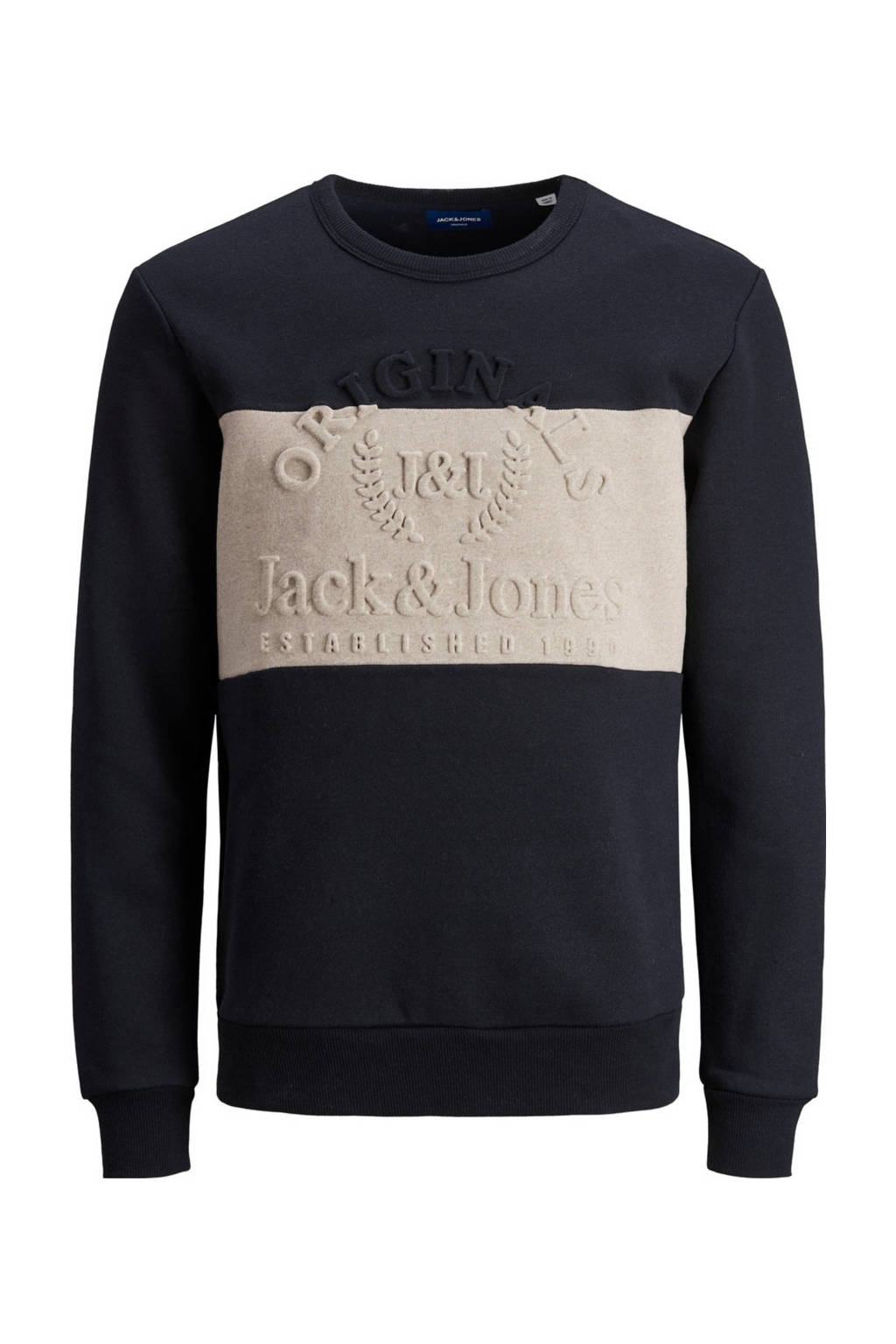 JACK & JONES JUNIOR sweater Poet met tekst donkerblauw, Donkerblauw