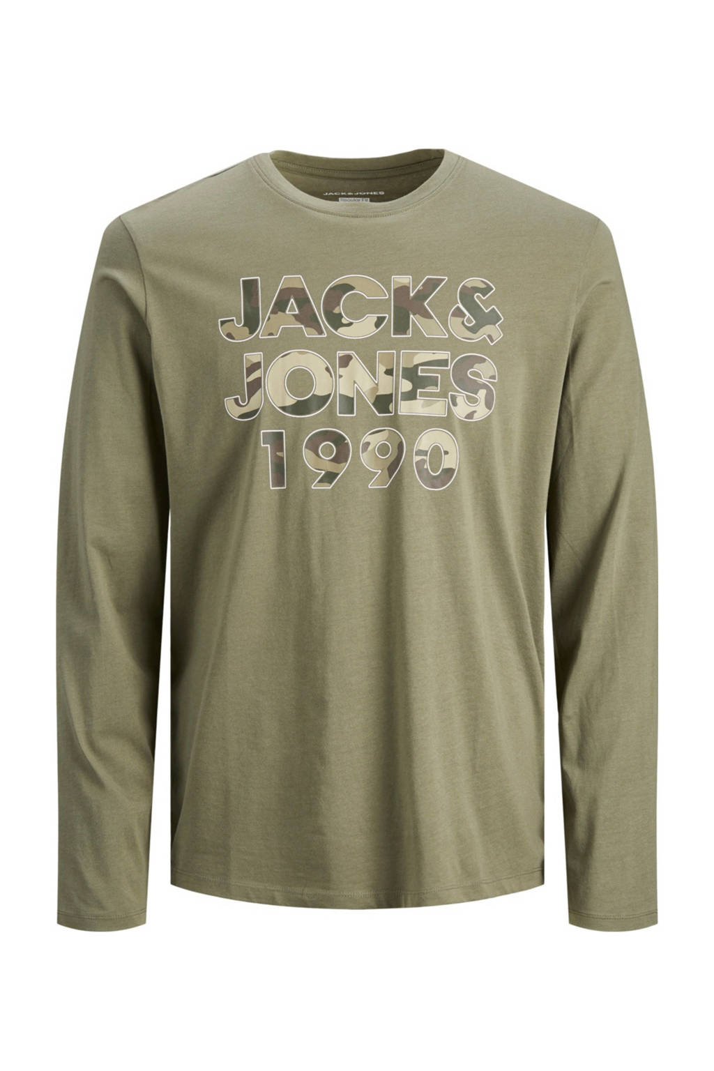 JACK & JONES JUNIOR longsleeve Amoman van biologisch katoen olijfgroen, Olijfgroen