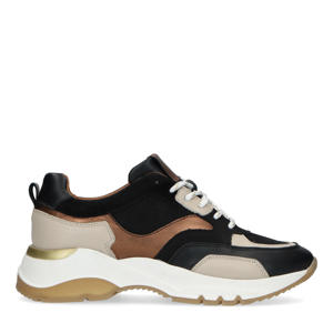 suède dad sneakers zwart/multi