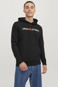 JACK & JONES ESSENTIALS hoodie JJECORP met logo zwart, Zwart