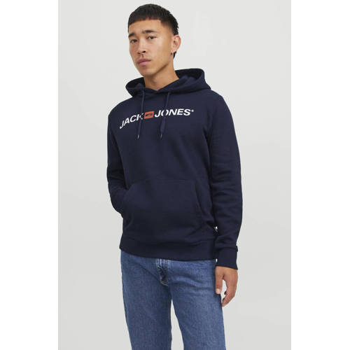 JACK & JONES ESSENTIALS hoodie JJECORP met logo donkerblauw afbeelding