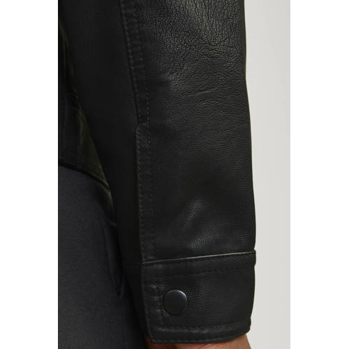 JACK & JONES ESSENTIALS imitatieleren jack JJEWARNER zwart afbeelding