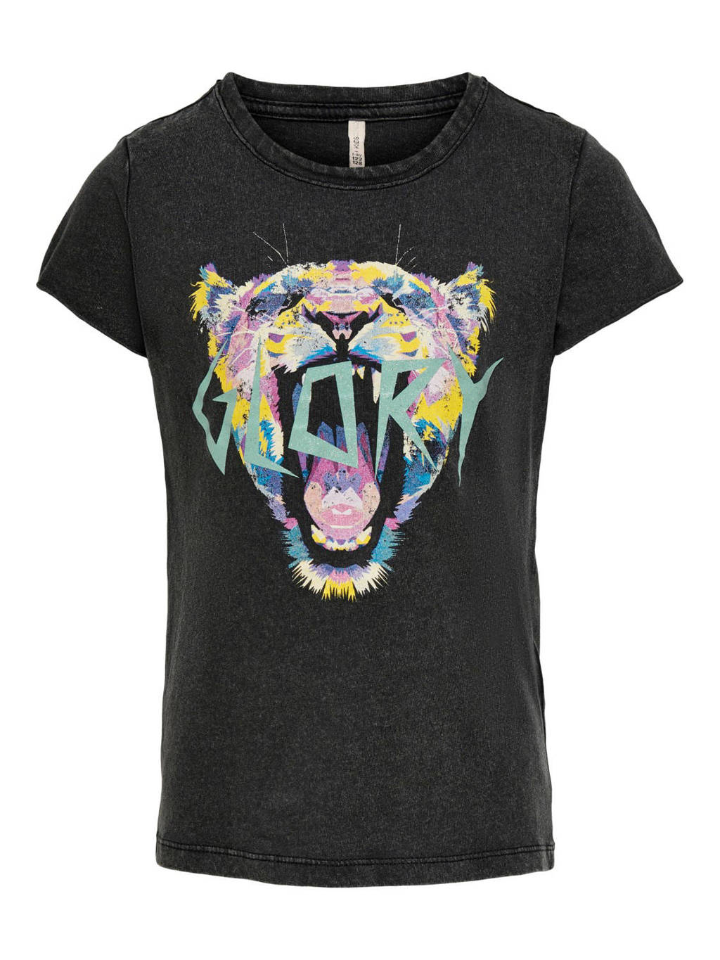 KIDS ONLY T-shirt Lucy van biologisch katoen zwart, Zwart