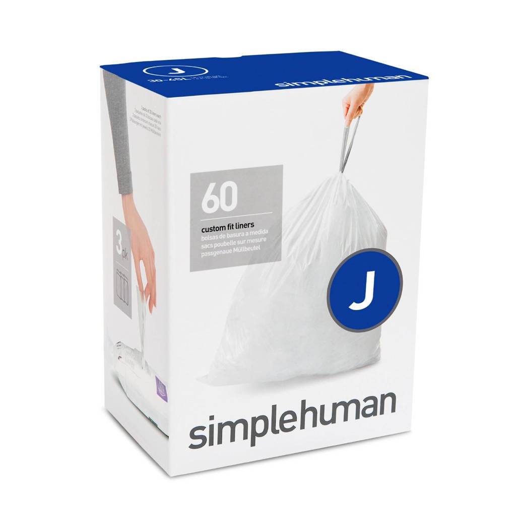 SimpleHuman afvalzak Code J (38-40L) (Set van 3x20 stuks)