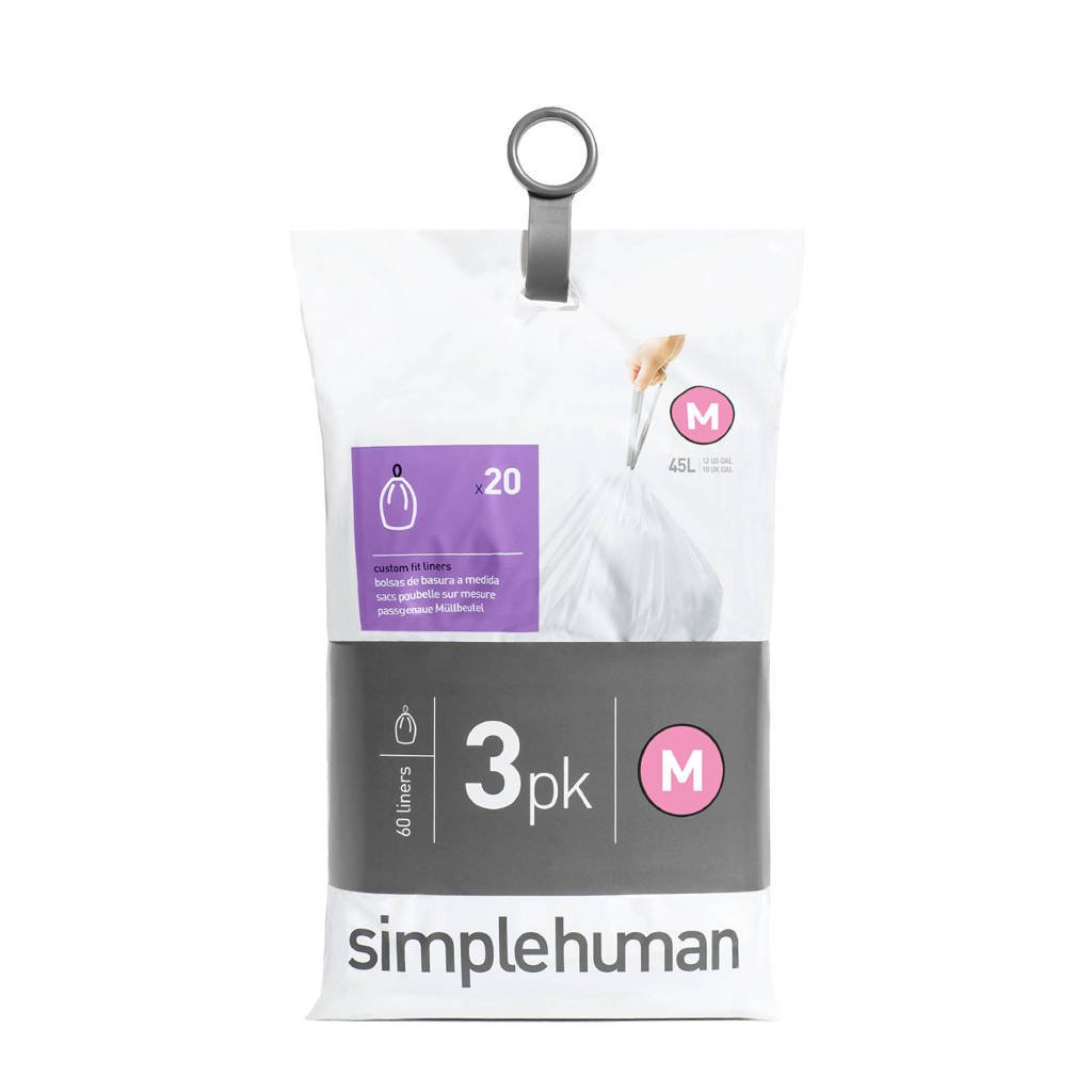 SimpleHuman afvalzak Code M (45L) (Set van 3x20 stuks)