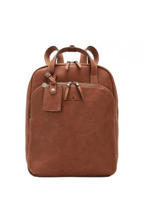 15,6 inch leren rugzak Carisma cognac