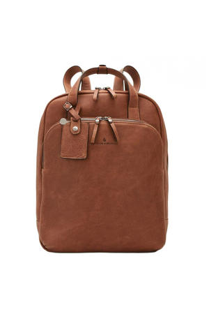 15,6 inch leren rugzak Carisma cognac