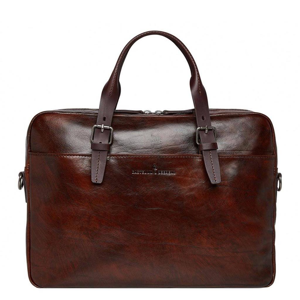 Castelijn & Beerens 15.6 inch leren laptoptas Rien donkerbruin