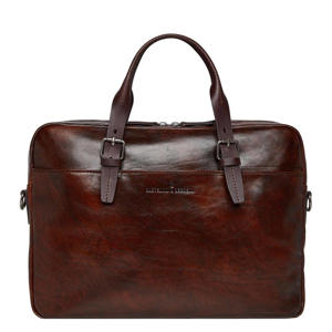  15.6 inch leren laptoptas Rien donkerbruin