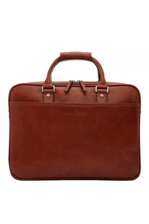 15.6 inch leren laptoptas Verona cognac